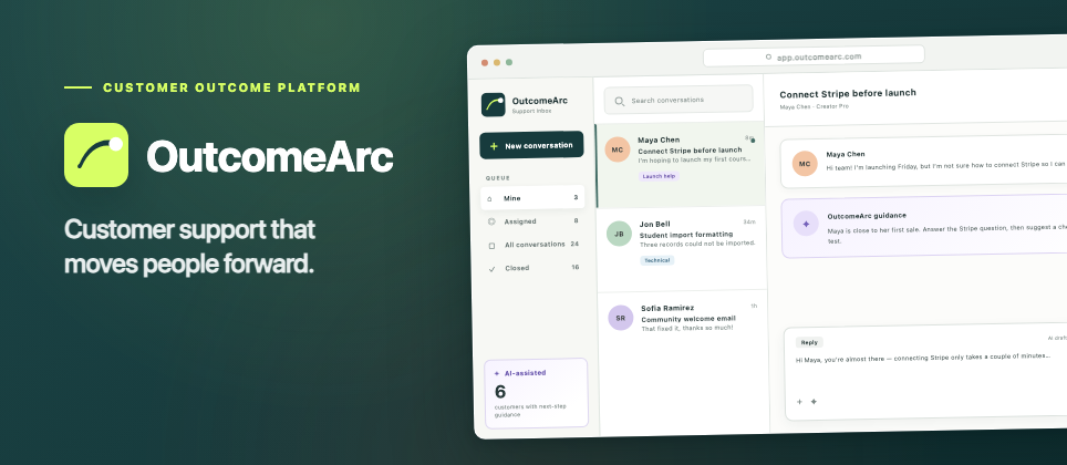 Outcome Arc customer support platform preview